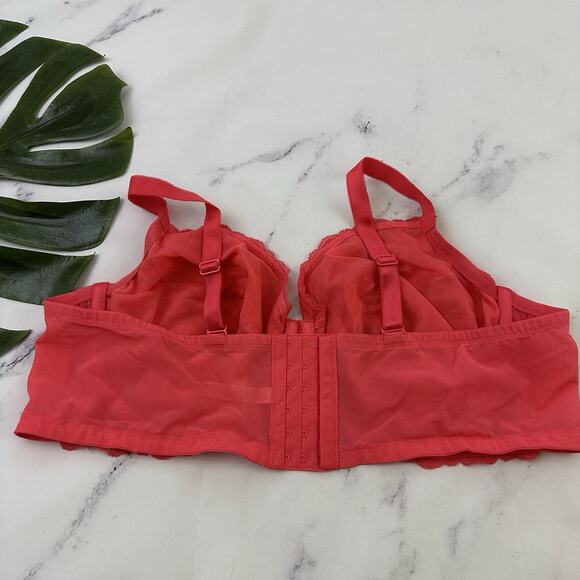 Torrid Curve Lace Underwire Bra Size 46 C Coral Pink Full Coverage - Picture 4 of 8